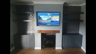 False chimney breast with alcove cupboards diy woodworking Media wall 5 [upl. by Clift]