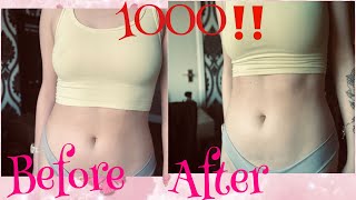 1000 ABS EXERCISE IN ONE DAY  BEFORE amp AFTER RESULTS [upl. by Mikahs]