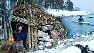 3 Days Extreme Winter Camping on a FROZEN ISLAND [upl. by Ramberg]