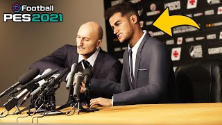 PHILIPPE COUTINHO FAZENDO A BARREIRA VIRAR BAILE  EFOOTBALL GAMEPLAY PES 2021 [upl. by Dorris971]