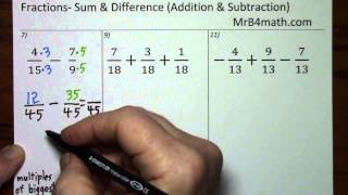 Fractions Sum amp Difference Addition amp Subtraction [upl. by Neall]