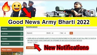 Good News Army Bharti 2022  New Notifications bharti  Indian Army bharti Notifications [upl. by Atiekahs]