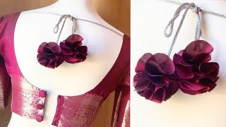 Flowers लटकन making for Blouse at home party wear Blouse लटकन making easy method [upl. by Tatum255]