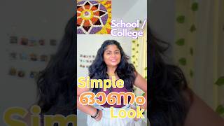 Simple Onam Look and Hairstyle for School and College  Your Stylist hairstyle onamfashion onam [upl. by Anse]