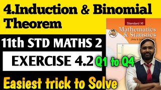 11th MATHS 2  Chapter 4 Method of Induction and Binomial Theorem  Exercise 42  PRADEEP GIRI SIR [upl. by Gareth633]