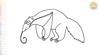 Anteater cartoon drawings easy  Art tutorial  How to draw an Anteater step by step  artjanag [upl. by Halden]