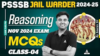 Punjab Jail Warder 2024  Reasoning Class  MCQs 4 By Sourav Sir [upl. by Faletti]