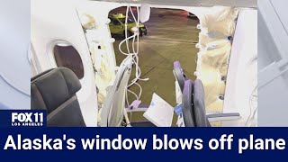 Alaska Airlines plane loses window midair [upl. by Ahsoj]