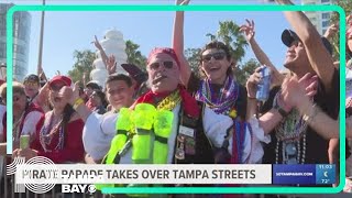 Pirates invade downtown Tampa for the Gasparilla Pirate Fest [upl. by Countess]