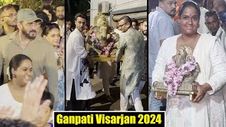 Salman Khan Sister Arpita KhanAayush Sharma Ganpati Visarjan 2024  Family And Friends [upl. by Alrich60]