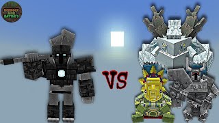 Nameless Guardian TRK8 vs Mowzies Mobs Bosses  Minecraft Bedrock  Mob Battle [upl. by Pliner]