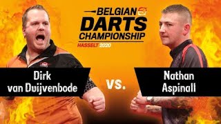 Belgian Darts Championship 2020  Quarter Final  Dirk van Duijvenbode vs Nathan Aspinall [upl. by Peterman143]