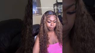 REINSTALLING HIGHLIGHTED CURLY WIG BUSS DOWN MIDDLE 😍 wigsinstall hairtutorial hair [upl. by Suiramed]