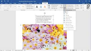 How to add a transparent Text Box onto an image in Word [upl. by Learsi]