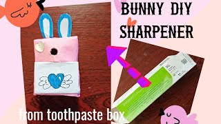 Toothpaste box craft  Bunny DIY Sharpener  Best out of Waste [upl. by Ricardama]