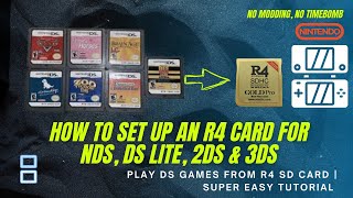 How to Play NDS ROMs Using R4 Gold Flashcard for 3DSDSiDS  SUPER EASY SETUP NO Timebomb [upl. by Azrim]