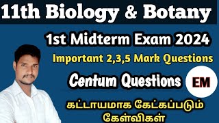 11th EM Biology and Botany First Midterm Important 235 Mark Questions Chapter 14 [upl. by Skip6]