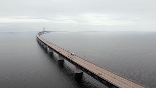 Aerial Views of Oresund Bridge Sweden [upl. by Landers234]