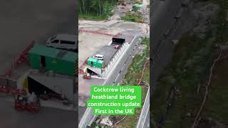 UKs first living heathland bridge construction update in Wisley [upl. by Maryl]