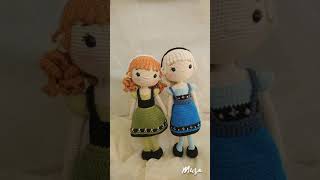 Muestra Anna amp Elsa muñecas tejidas a crochet amigurumi shorts [upl. by Margot774]