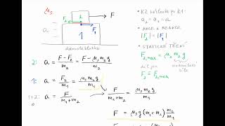 FS12 Dynamika  dva složitější příklady  2NZ tření odstředivá síla  Fyzika maturita [upl. by Yrol]