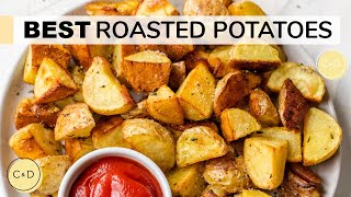 BEST ROASTED POTATOES  how to make oven roasted potatoes [upl. by Gottfried]