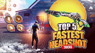 Top 5 Secret Headshot Trick For M1887 Ump amp Desert Eagle 😱  One Tap Headshot Trick  Free Fire 2 [upl. by Eciram]