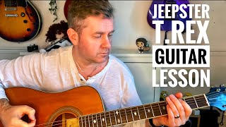 Jeepster  TRex Guitar Lesson Guitar Tab [upl. by Conias]