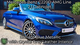 MercedesBenz C220D AMG Line 21 Cabriolet registered February 2018 67 finished in Brilliant Blue [upl. by Len]