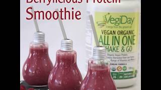 VegiDay Berrylicious Protein Smoothie Recipe [upl. by Letitia]