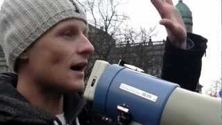 Jamie Bryson addressing the peaceful protest at Belfast City calling on people to use their vote [upl. by Sinnal820]