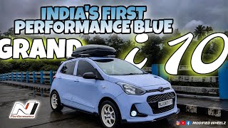 Indias First perfomace blue Grand i10 with N Line concept  malayalam review  modified wheelz [upl. by Assiren537]