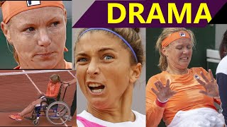 Errani mocks Bertens Accusations of fake injury Wheelchair [upl. by Kcirevam]