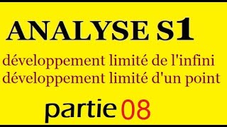 ANALYSE I  développement limité développement limité au voisinage de linfini dun point part 8 [upl. by Ribaudo]