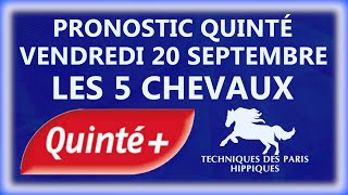 PRONOSTIC QUINTÉ DU VENDREDI 20 SEPTEMBRE 2024  PRIX ELSA  ATTELE  R1C4  PARISVINCENNES [upl. by Kolosick]