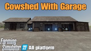 Cowshed With Garage  FS22 mod for all platforms [upl. by Weld]