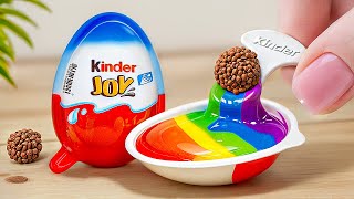 Kinder Joy Chocolate Cake with Rainbow Decorating  How to Create Stunning Colorful Cakes [upl. by Barrie]