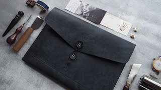 Making a Handmade Leather Laptop Bag  Laptop Sleeve  DIY BUILD ALONG [upl. by Diella984]