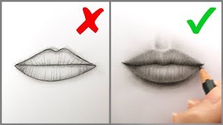 Donts amp Dos How to Draw Realistic Lips Mouth – Easy Step by Step Tutorial for Beginners 2019 [upl. by Llerreg]