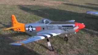 Hanger 9 P51 Mustang Maiden Flight at the BAMS field [upl. by Fattal]