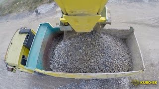 Liebherr R926 excavator loading Tatra truck  5 camera view [upl. by Xantha106]