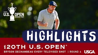 2020 US Open Round 4 Bryson DeChambeau  Every Televised Shot [upl. by Goer]