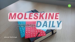 moleskine 18 month daily planner 2023  2024 planner flipthrough [upl. by Alyam159]