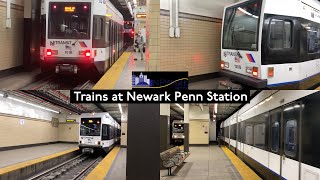 Newark Light Rail Railfanning at Newark Penn Station [upl. by Arihay458]