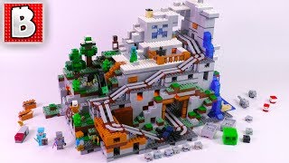 Biggest LEGO Minecraft Set Ever Made Mountain Cave 21137  Unbox Build Time Lapse Review [upl. by Buhler]