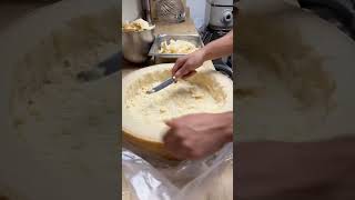 Hollowing a Parmesan Wheel for Pasta cheese pasta chef [upl. by Criswell]