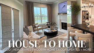 HOUSE TO HOME VLOG  home decor updates  affordable luxury drapes amp shades  2024 [upl. by Elsbeth245]