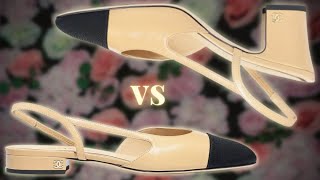 Chanel Slingbacks Comparison Flats vs Heels [upl. by Nats]