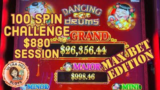 HUGE GRAND On This OG Dancing Drums Can I Hit It On This 100 Spin Challenge MAX BET Edition [upl. by Rausch]