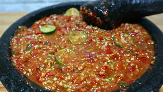 ENAK BANGET BIKIN NAMBAH NASI TERUS‼️ SAMBAL TERASI MENTAH Sambal terasi dadakan [upl. by Limaa52]